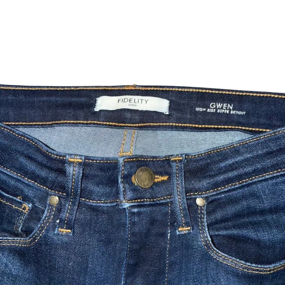 Fidelity Denim Gwen High Rise Super Skinny Jeans Dark Wash Women's Size 25 - Picture 3 of 10